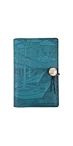 Van Gogh Boats Motif Leather Writing Journal