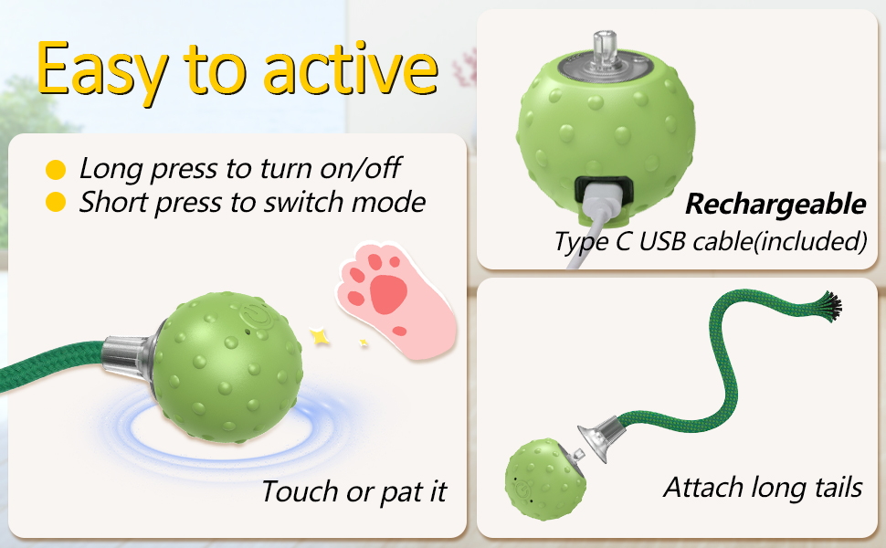 rechargeable cat toy high energy