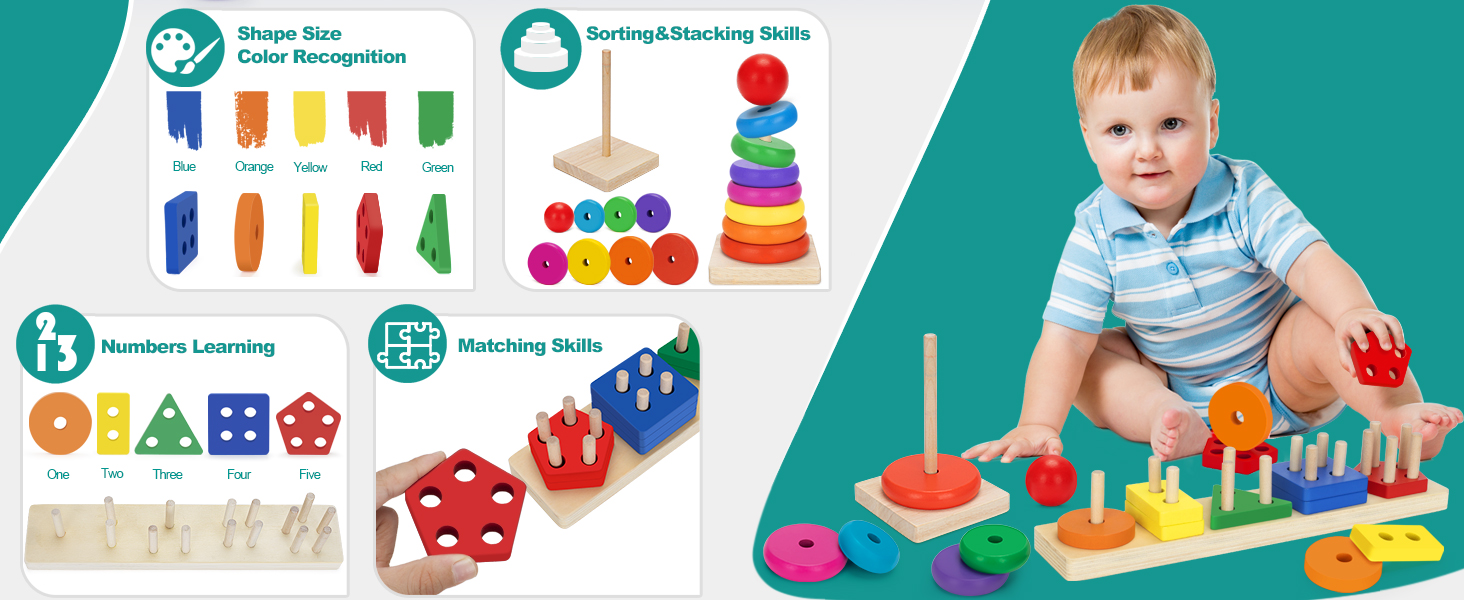 Aigybobo Montessori Toys for 1 Year Old, Baby Toy 1218