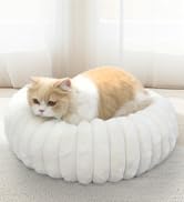 Corduroy Fleece Pet Beds,Round Cat Beds for Indoor Cats, Washable Pet Bed for Puppy and Kitten