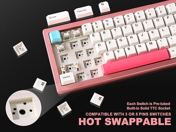 YUNZII AL66 Wireless Mechanical Keyboard with Knob Control