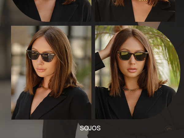 Amazon.com: SOJOS Polarized Narrow Square Cateye Sunglasses