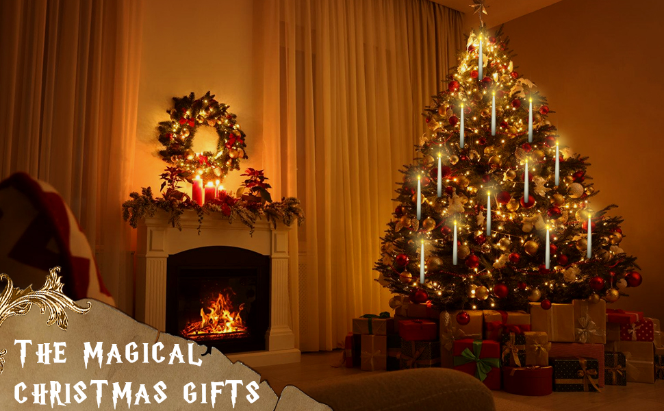 harry potter halloween decor   harry potter candles with wand  floating candles with wand remote