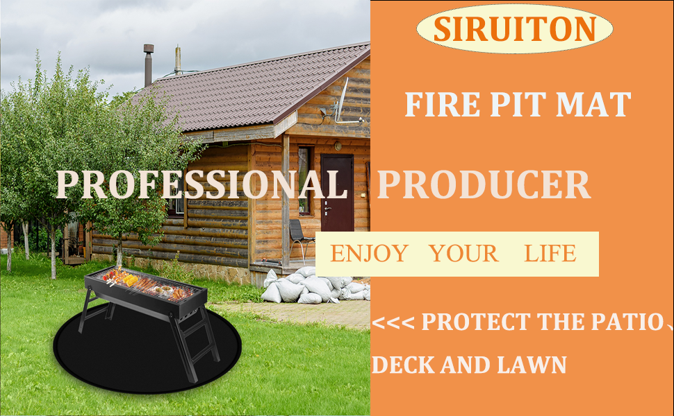 SIRUITON Fire Pit Mat Flame Retardant Absorbent Oil Pad Protects Decks