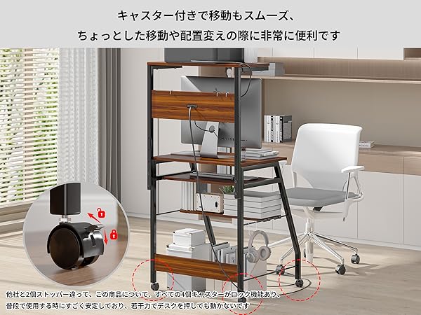 未開封 LunarLight PCパソコンデスク 机 幅60cm Amazon | LunarLight PCパソコンデスク 机 幅60奥行53高さ72