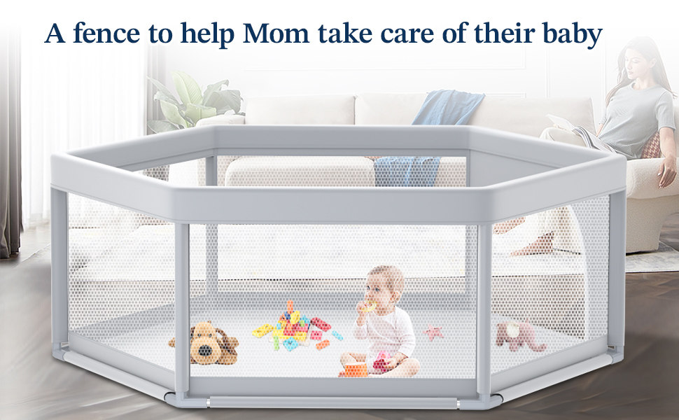 65×65 Inch Hexagonal Baby Playpen