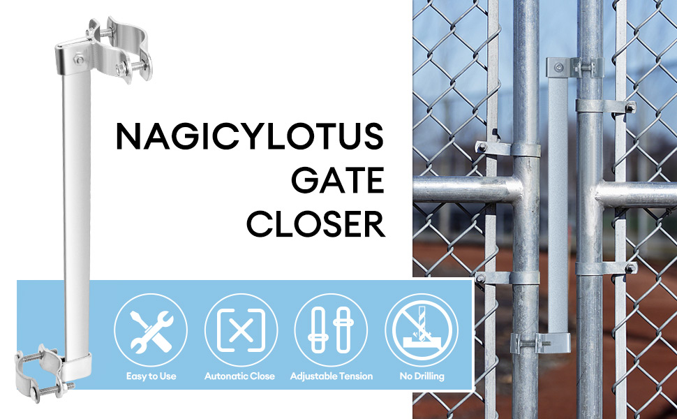 Automatic Gate Closer, Self Closing for Outdoor Gate, Door Gate Spring