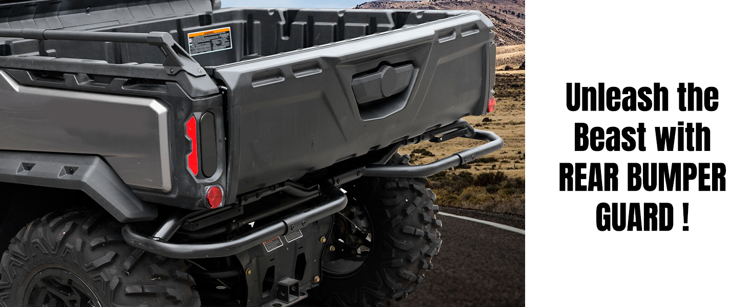 can-am defender hd5 hd8 hd10 max rear bumper and mud flaps guards
