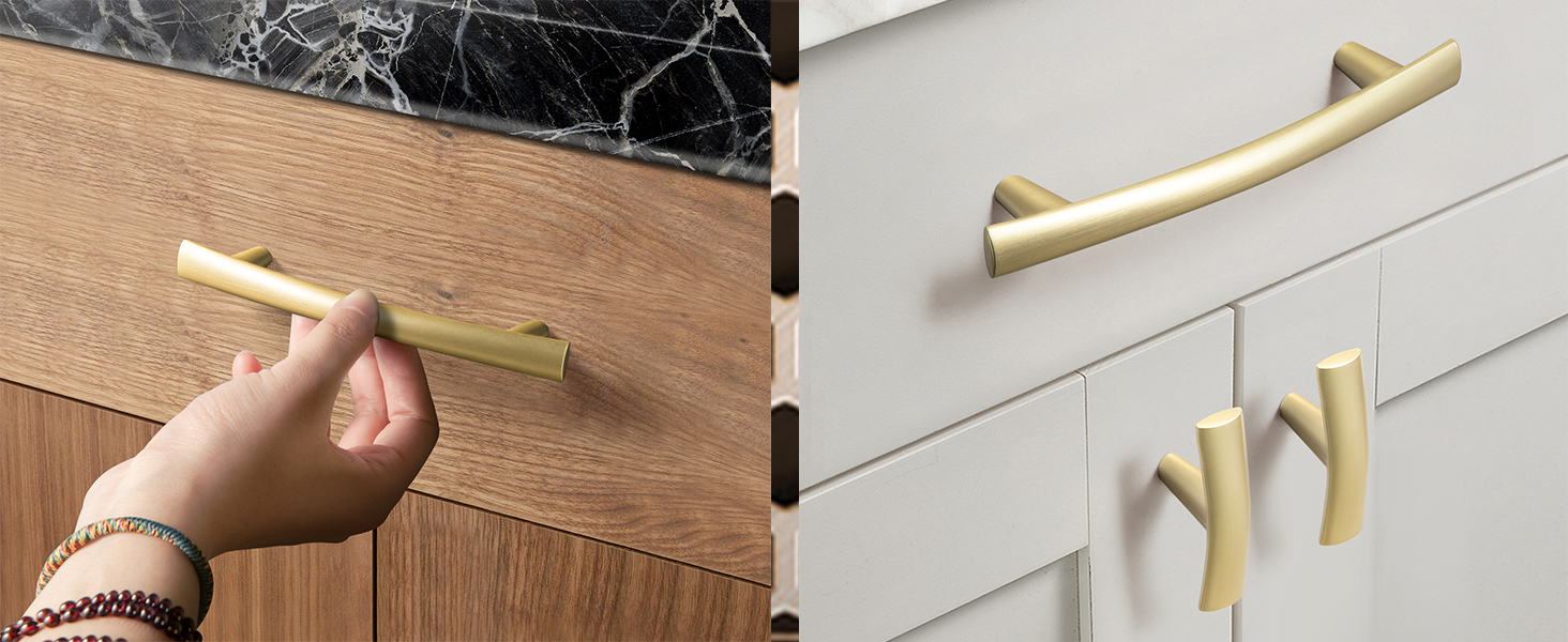 GooKi 6 Pack Single Hole Knobs Antique Brass Zinc Alloy