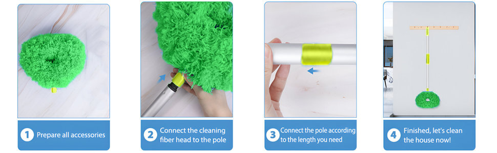 Maxoshine Fan Cleaner Brush with Long Rod 
