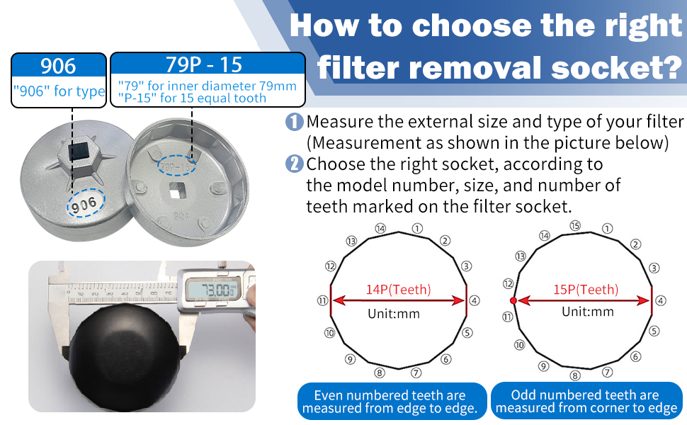 Socpuro 23Pcs Oil Filter Cap Socket Set, Aluminum Alloy Cup