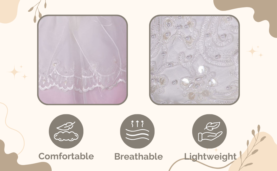 Baby Girls Beaded Scalloped Embroideries Baptism Christening Gown Dress with Cape Bonnet Infant