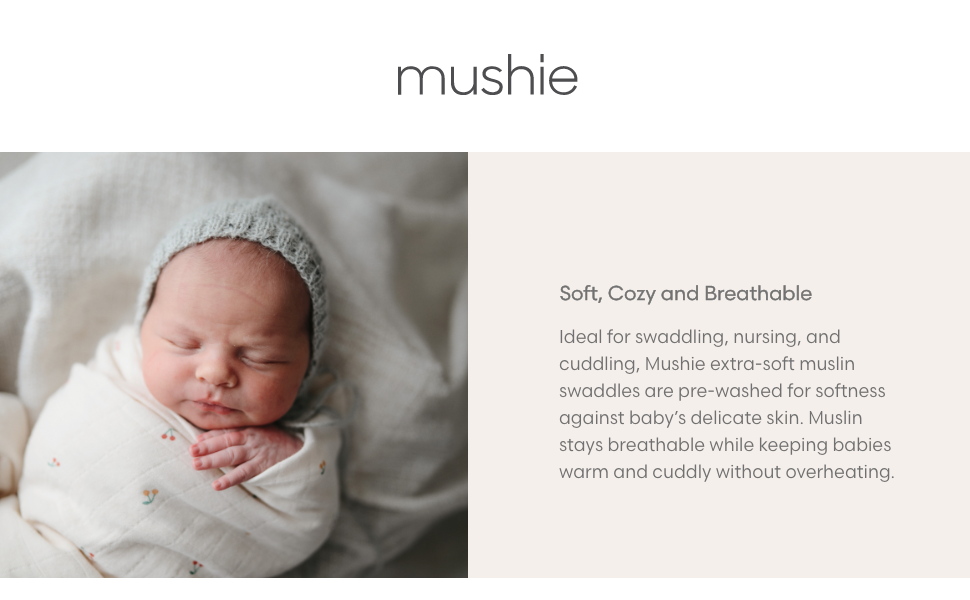 mushie Muslin Baby Swaddle Blanket 100 Organic Cotton