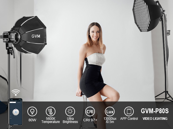 GVM LEDビデオライト 80W GVM P80S Spotlight Studio LED Video Light – JIAN CHENG