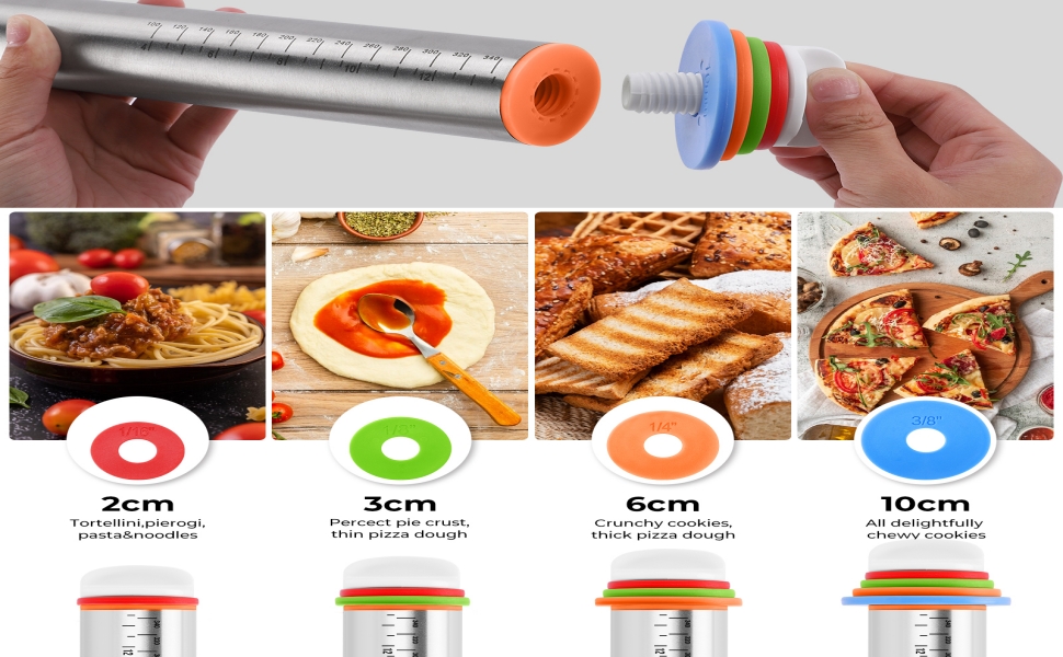 The use of a rolling pin