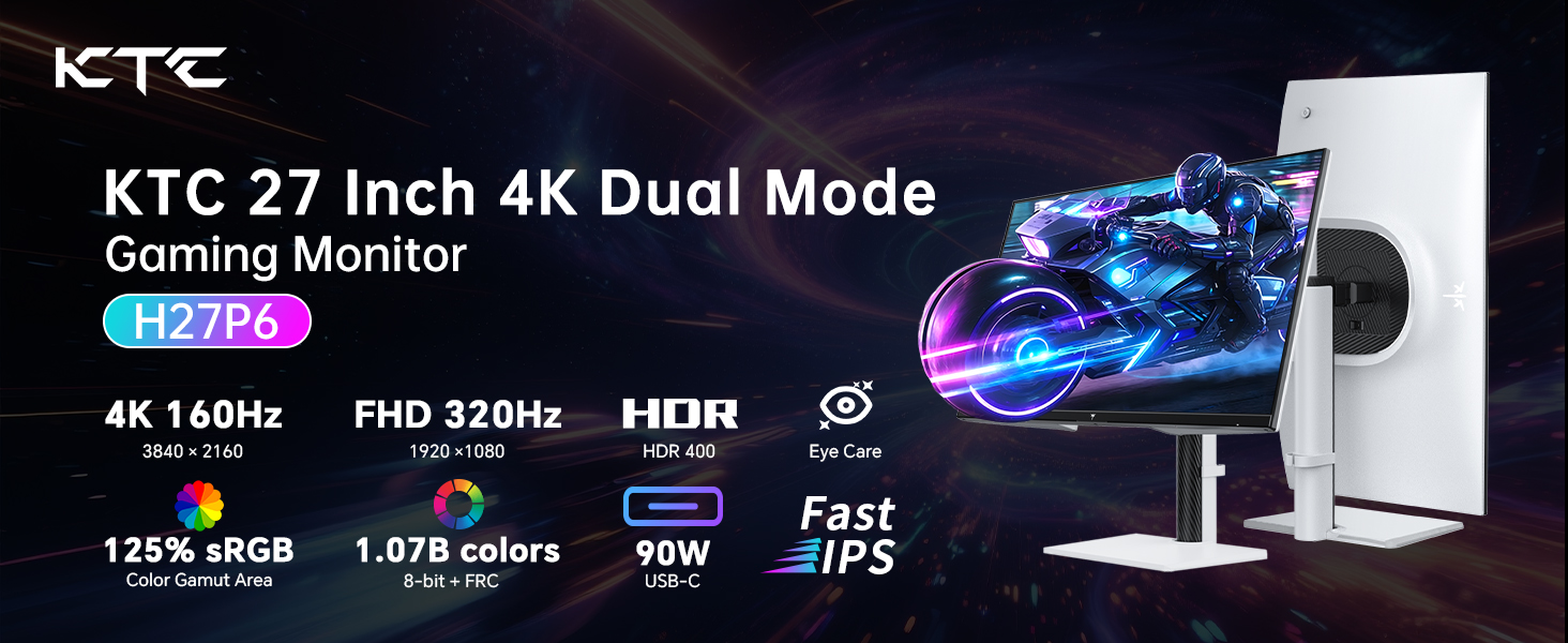 KTC 27 Inch 4K Dual Mode Gaming Monitor