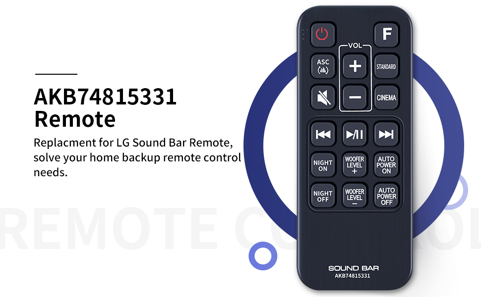 AKB74815331 Soundbar Remote Control Replacement for LG Sound Bar