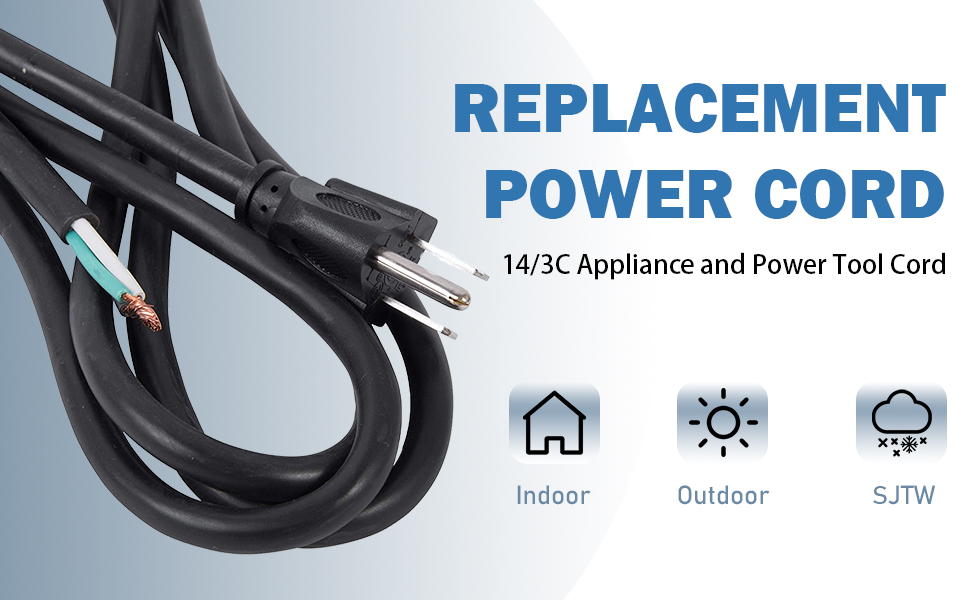 EP 2 Pack 3 ft 14/3C SJTW Appliance and Power Tool Cord, 14
