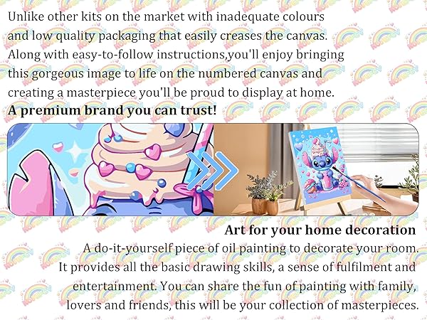 絵画 ANTIKIDS Amazon.com: Cartoon Paint by Numbers Kit for Kids with