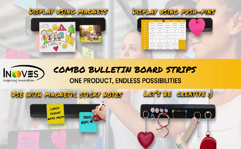 Inooves Combo Bulletin Board Strips 5 Colors Felt Cork