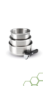 Batterie de cuisine à induction Qdesign 4 pièces - Acier inoxydable - Lot pour tous types de feux - Sans PFOA - Argenté E997f819 19c7 49fd Abae Fb20a6f2c052. CR0,0,150,300 PT0 SX150 V1