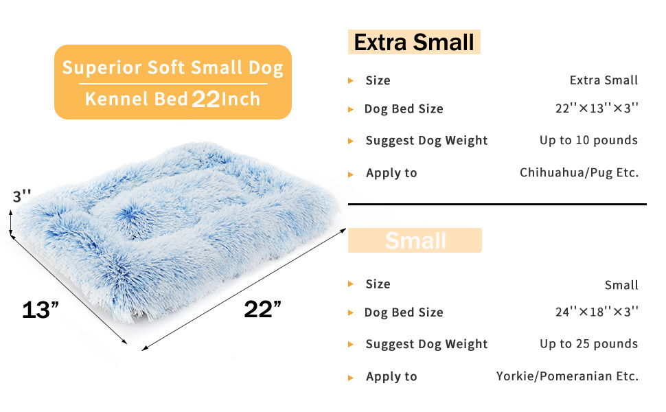nononfish Puppy Crate Bed Washable Small for Small Dogs