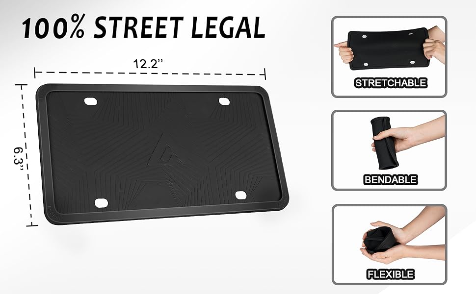 Silicone License Plate Frames Protectors, Car License Plate