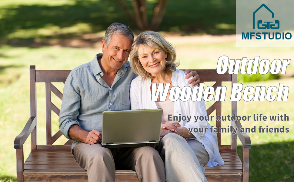 outdoor wooden patio bench