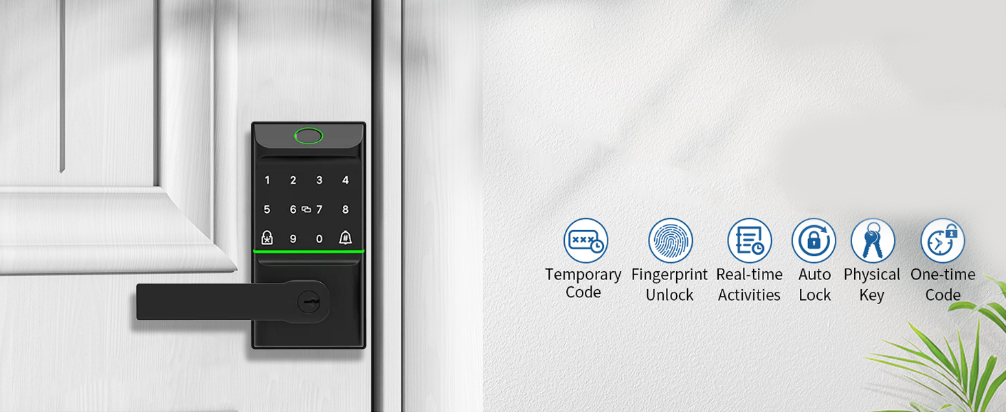 Smart Door Lock, Password, code, physical key