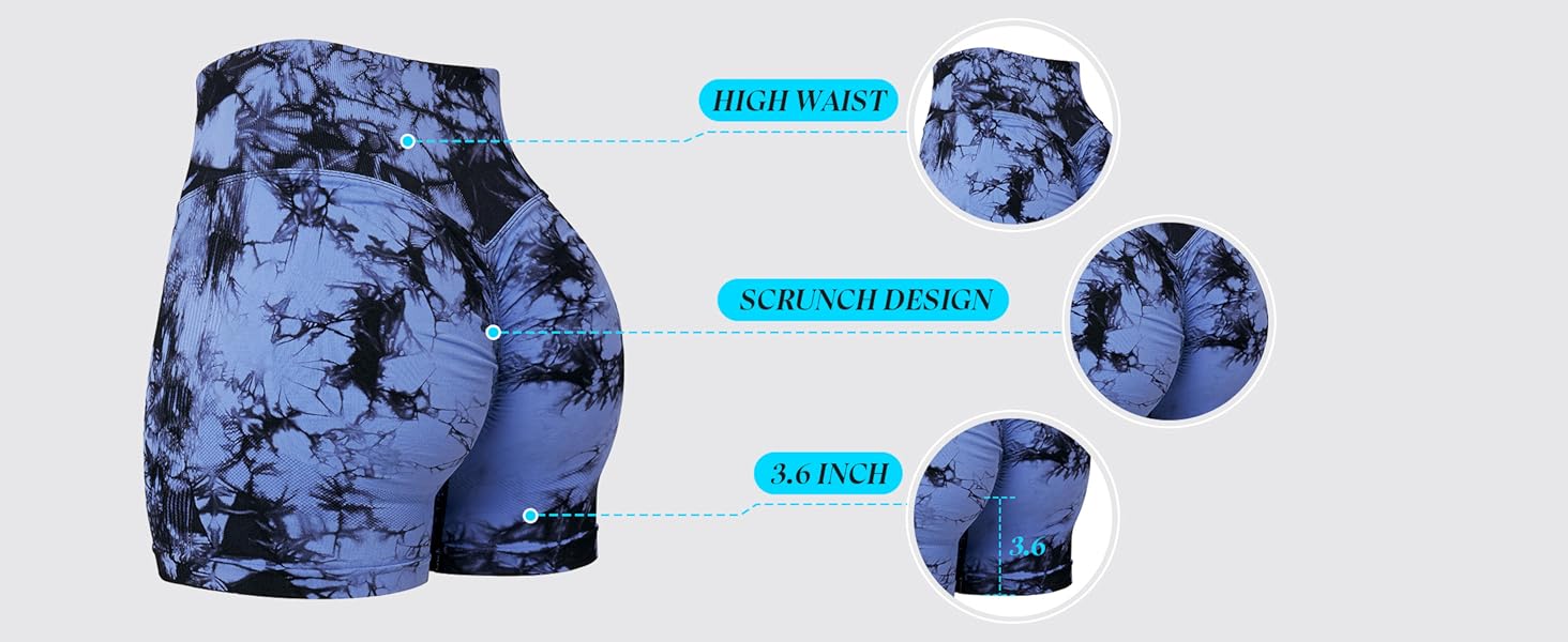 tie dye workout shorts