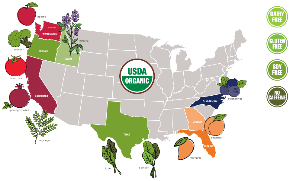 Certified USDA Organic Produce Map