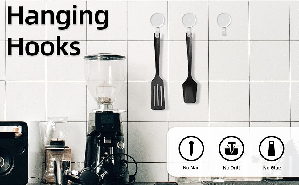MeesMeek Adhesive Hooks No Tools, Easy to Use Utility Hooks, Small