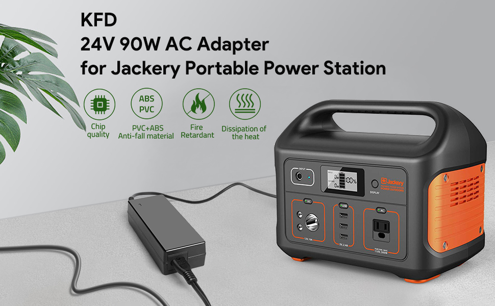 for Jackery Charger Power Cord, KFD 24V 90W Power Supply
