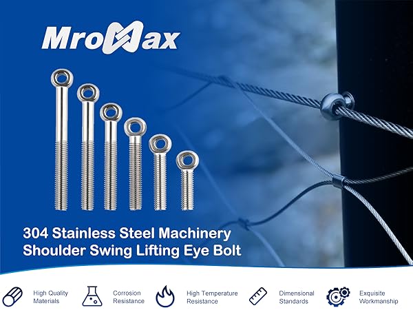 ロッド MroMax M8 x 30mm 304 Stainless Steel Machinery Shoulder