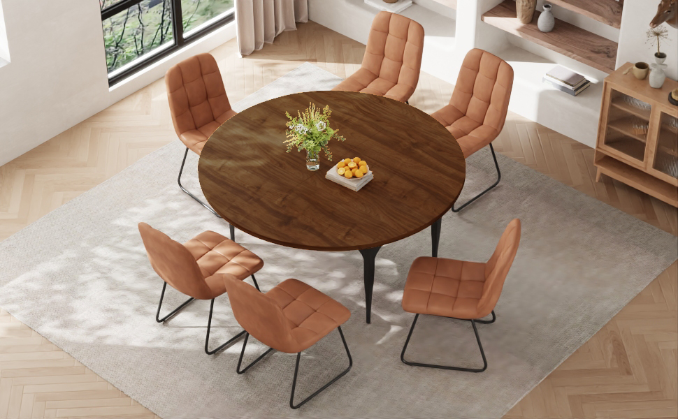 Round table round corner design to avoid bumps, suitable for family dinners and friends gatherings