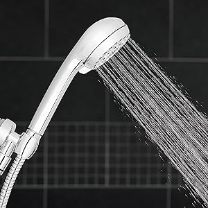 Side View of XAL-643ME Hand Held Shower Head Spraying Water