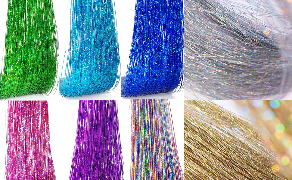 Hair Tinsel Kit with 47Inch 800 Strands Glitter Hair