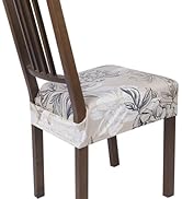SearchI Stretch Dining Chair Seat Covers Set of 6, Soft Removable Washable Seat Covers for Dining...