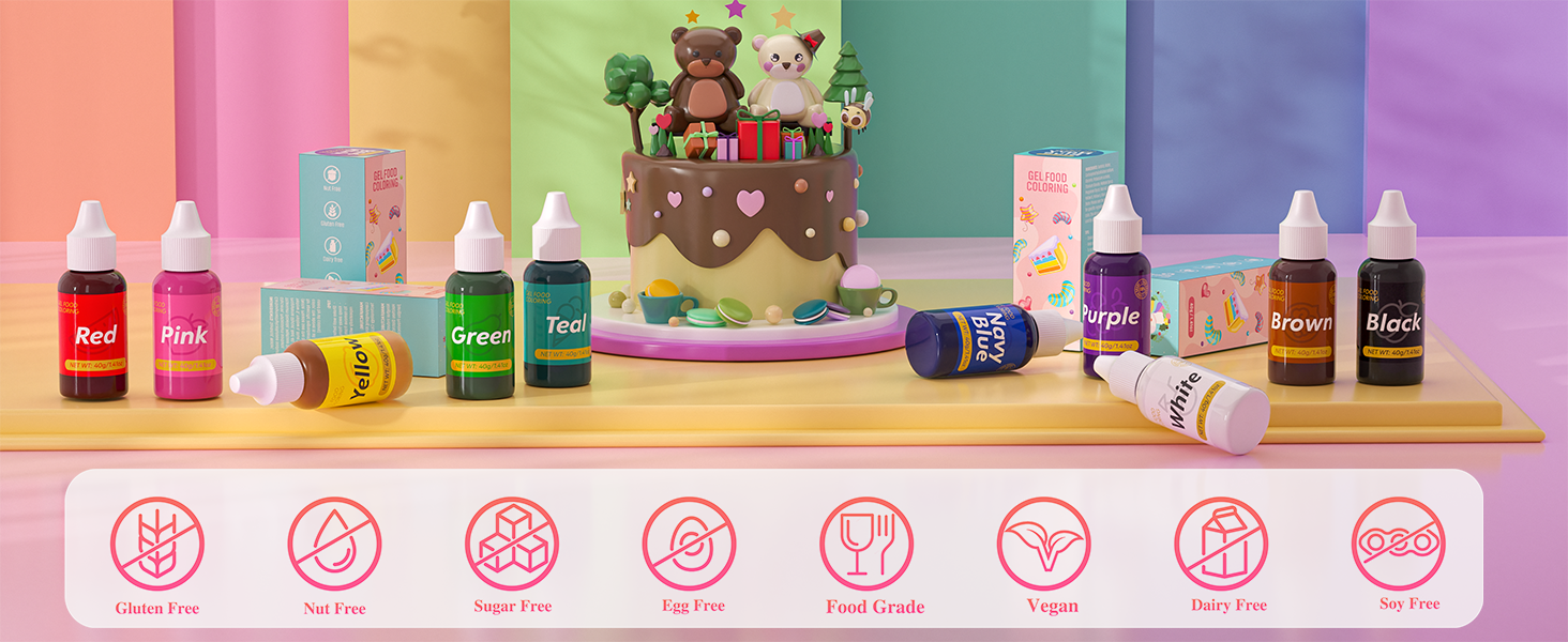 Gel Food Coloring for Cake Decorating 40g Concentrated