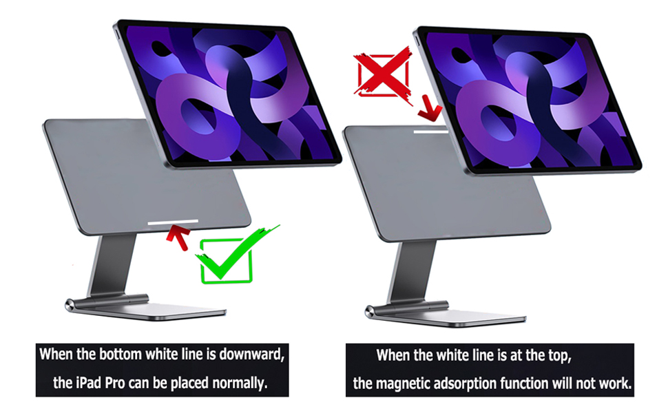 FUGEST Foldable iPad Stand MultiAngle Rotatable Floating iPad Pro