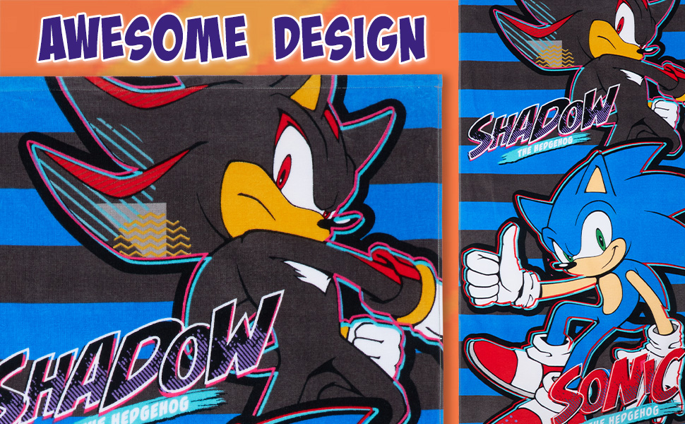 Sonic The Hedgehog Beach Towel for Kids Teens Soft
