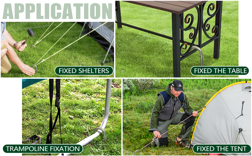 Rebar Stakes J Hook Heavy Duty,6 Pack 12 inch 1/4 inch