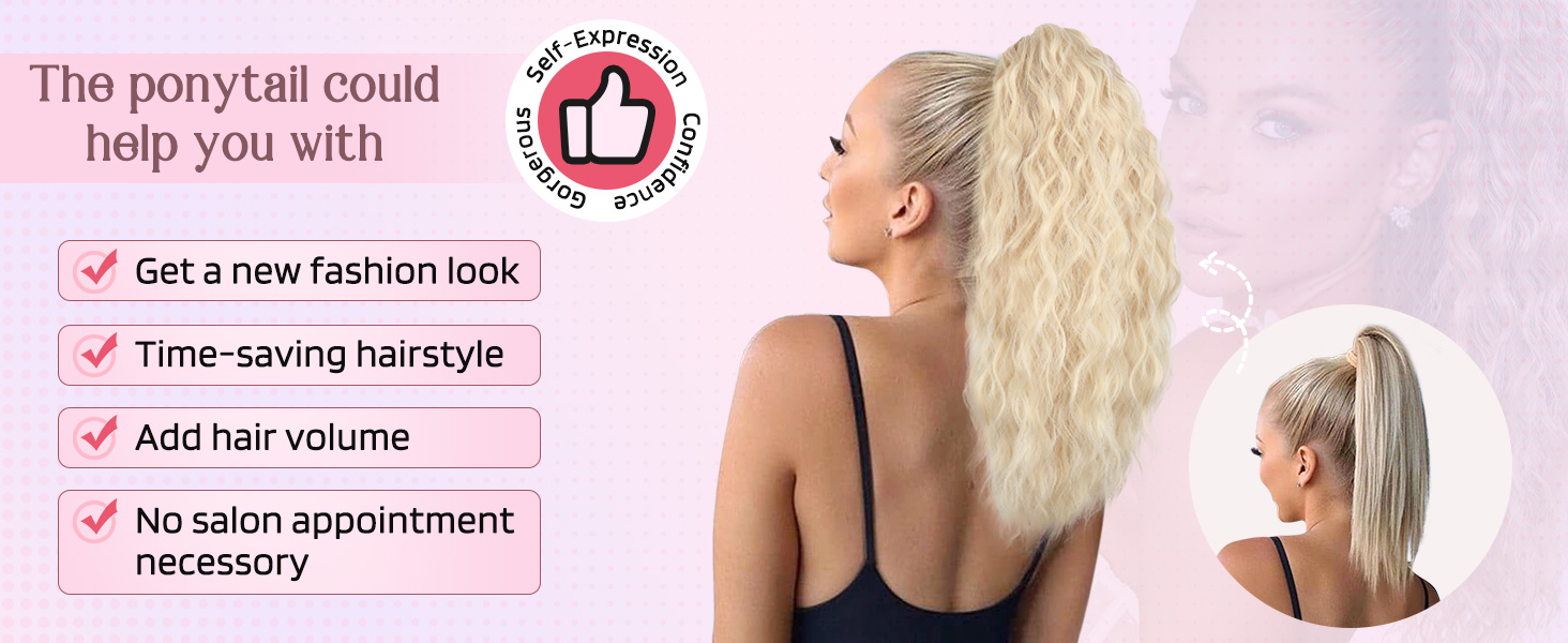 HOOJIH Clip in Ponytail Hair Extension