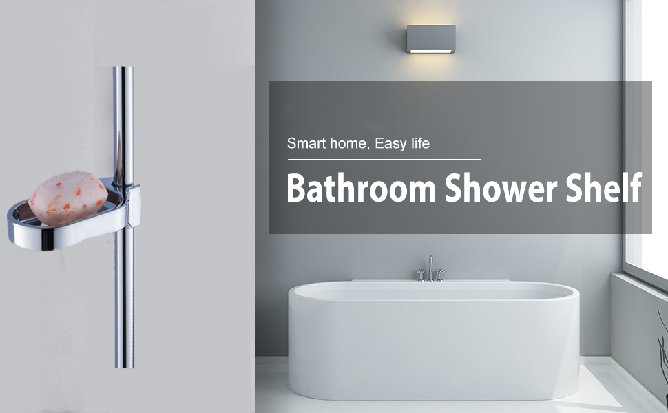 GOTOTOP Soap Dish Holder, Large ABS Soap Tray with Drainage Slots for Bathroom 25mm Shower Riser