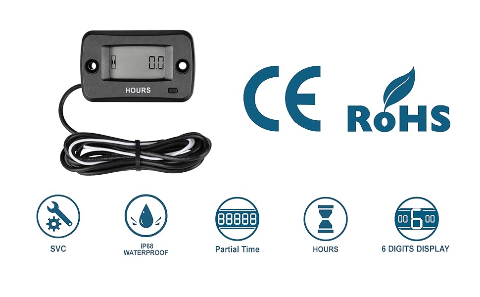 Runleader Digital Small Engine Hour Meter,Maintenance