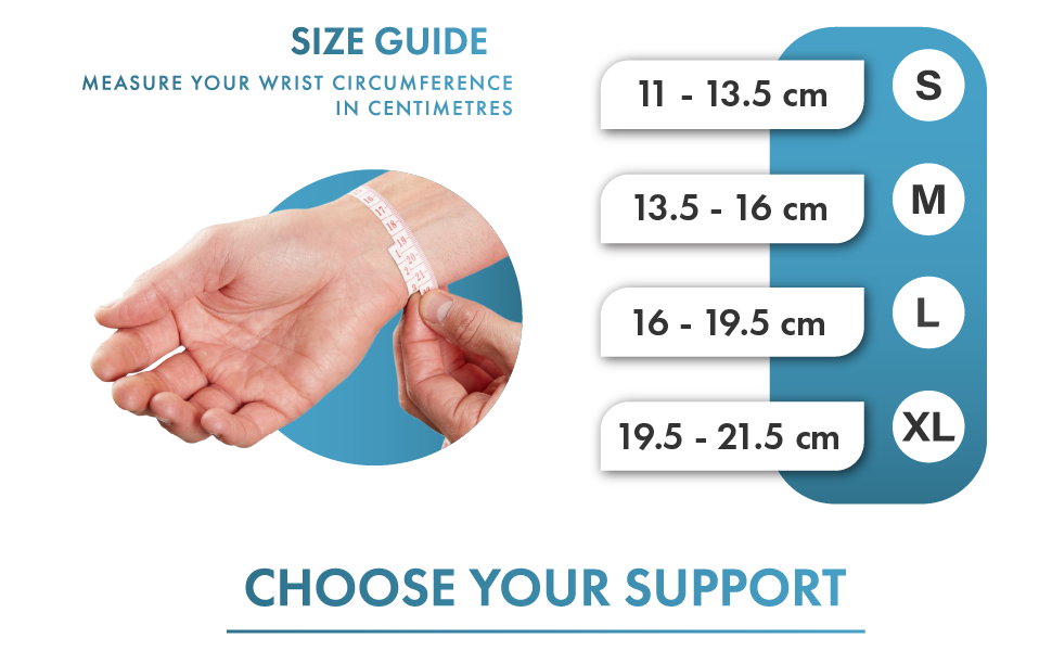 Actesso Elastic Wrist Support with Strap (M, Black) Ideal for Sprains, Injury or Sports Use