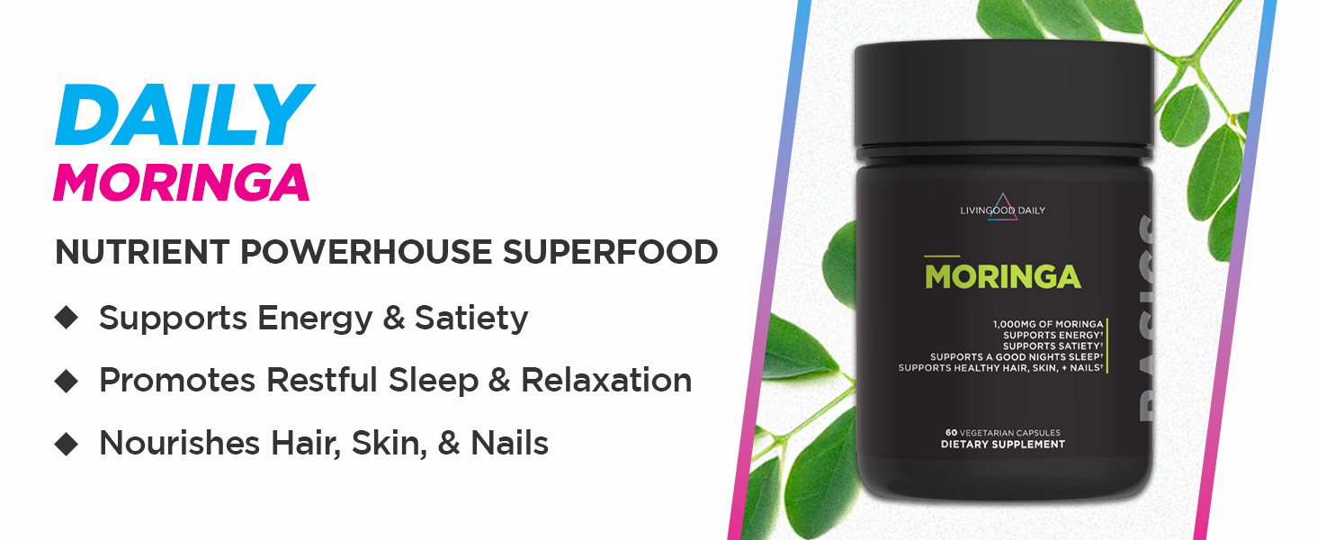 Moringa capsules Vegan Moringa supplement Moringa energy booster 