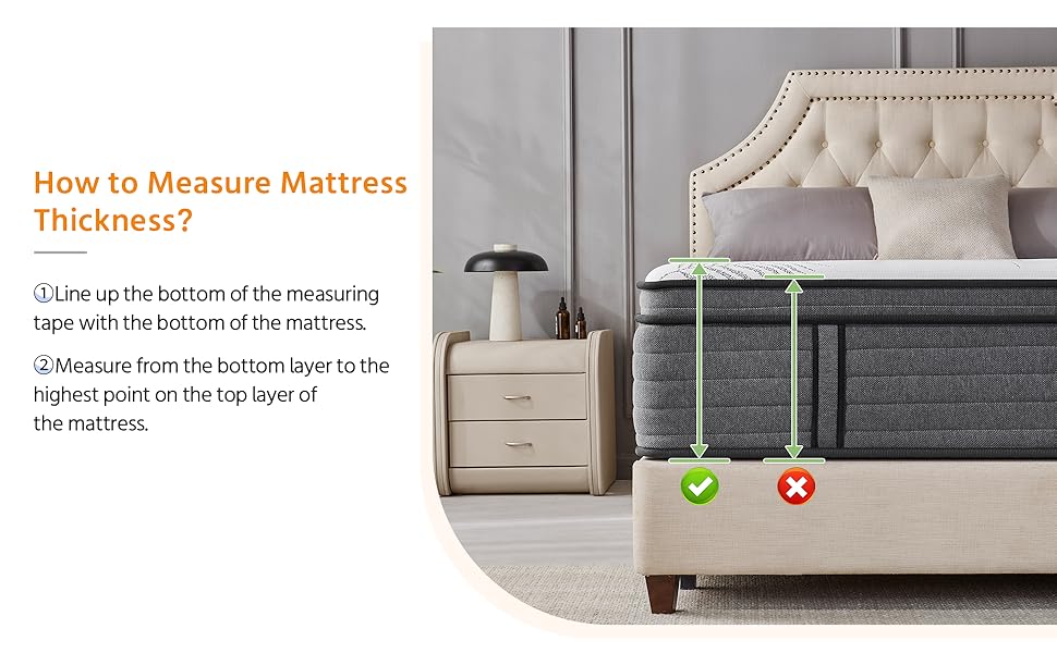 King Mattress, 14 Inch Firm Supportive Mattress with Thick