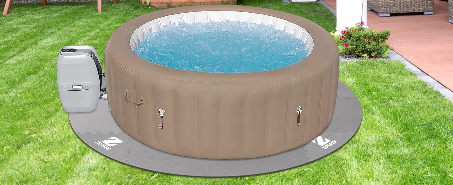 ZOMOFEW Hot Tub Mat for Inflatable Tub, 77IN Hot Tub Pad