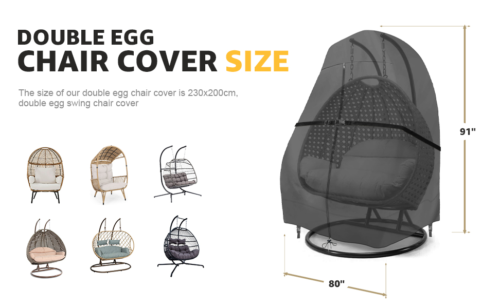 Uthem Egg Chair Cover 420D Hanging Chair Cover for Double